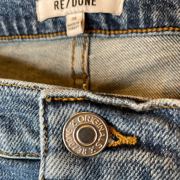 Re/Done 90's High Rise Ankle Crop Blue Jeans in Mid 70s Color Size 28 - Picture 10 of 12
